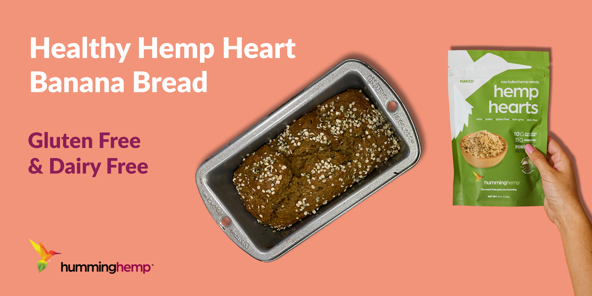 Healthy Hemp heart banana bread FI